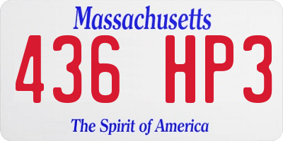 MA license plate 436HP3