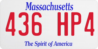 MA license plate 436HP4