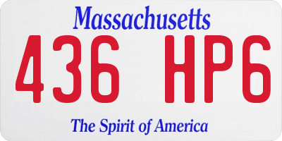 MA license plate 436HP6