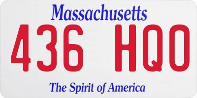 MA license plate 436HQ0