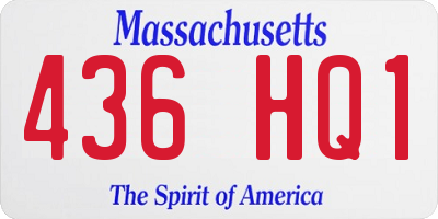 MA license plate 436HQ1
