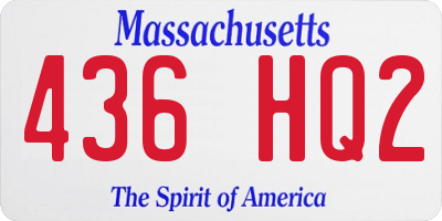 MA license plate 436HQ2