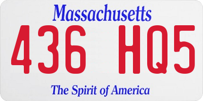 MA license plate 436HQ5