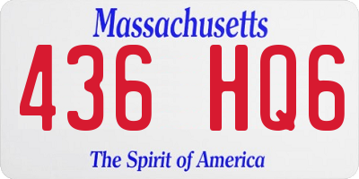 MA license plate 436HQ6
