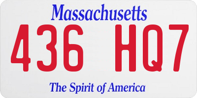 MA license plate 436HQ7