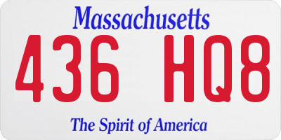 MA license plate 436HQ8