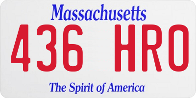 MA license plate 436HR0