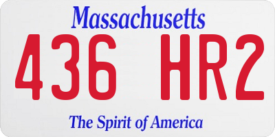 MA license plate 436HR2