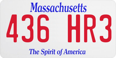 MA license plate 436HR3