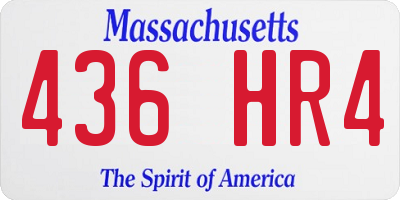 MA license plate 436HR4