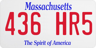 MA license plate 436HR5