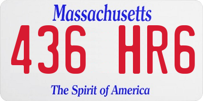MA license plate 436HR6