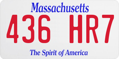 MA license plate 436HR7