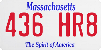 MA license plate 436HR8