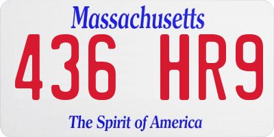 MA license plate 436HR9