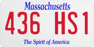 MA license plate 436HS1