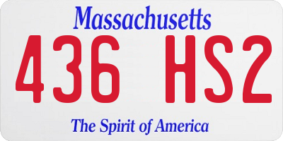 MA license plate 436HS2