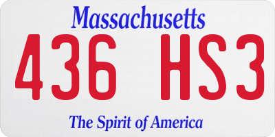 MA license plate 436HS3