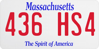 MA license plate 436HS4