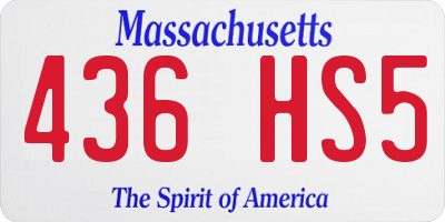 MA license plate 436HS5