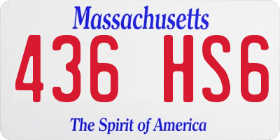 MA license plate 436HS6