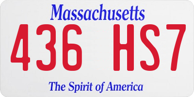 MA license plate 436HS7