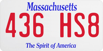 MA license plate 436HS8