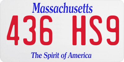 MA license plate 436HS9