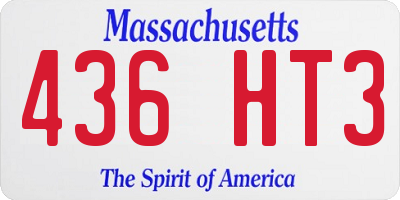 MA license plate 436HT3