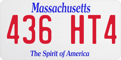 MA license plate 436HT4