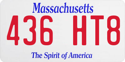 MA license plate 436HT8