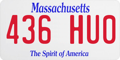 MA license plate 436HU0