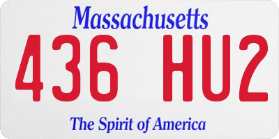 MA license plate 436HU2