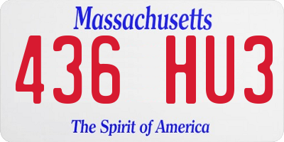 MA license plate 436HU3