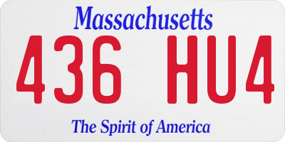MA license plate 436HU4