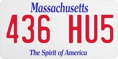 MA license plate 436HU5