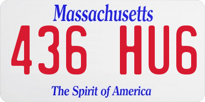MA license plate 436HU6