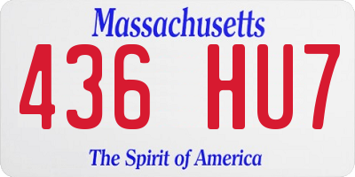MA license plate 436HU7