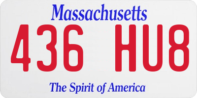 MA license plate 436HU8