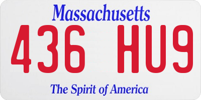 MA license plate 436HU9
