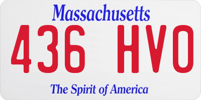 MA license plate 436HV0