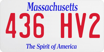 MA license plate 436HV2