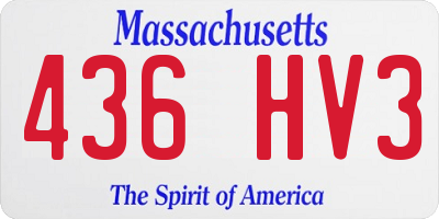 MA license plate 436HV3