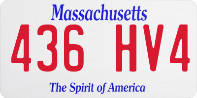 MA license plate 436HV4