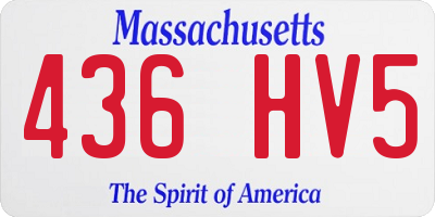 MA license plate 436HV5