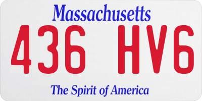 MA license plate 436HV6