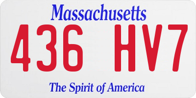 MA license plate 436HV7