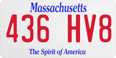MA license plate 436HV8