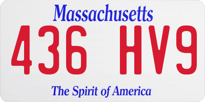 MA license plate 436HV9