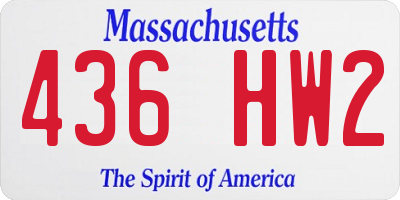 MA license plate 436HW2